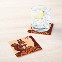 🐿️ Écureuil d'Automne – Lot de 500 Underlägg Papper Kvadrat