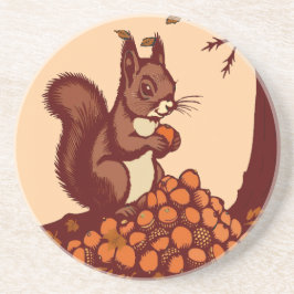 🐿️ Écureuil d'Automne – Sous-Verre Absorbant Underlägg