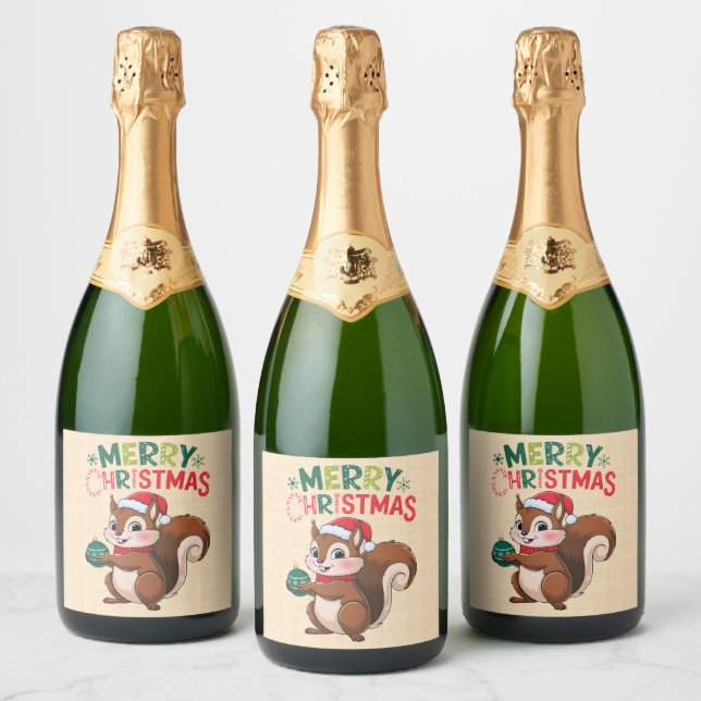Écureuil de Noël festif avec boule de noël  (Flaskor)