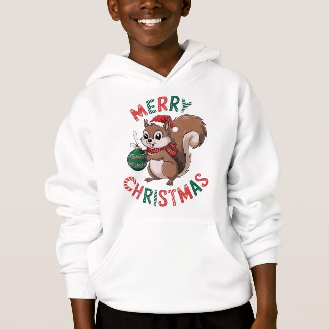 Ecureuil de Noël - Merry Christmas T Shirt (Framsida)