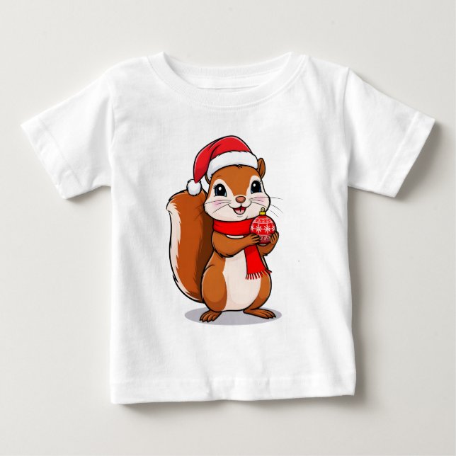 Écureuil de Noël Mignon T Shirt (Framsida)