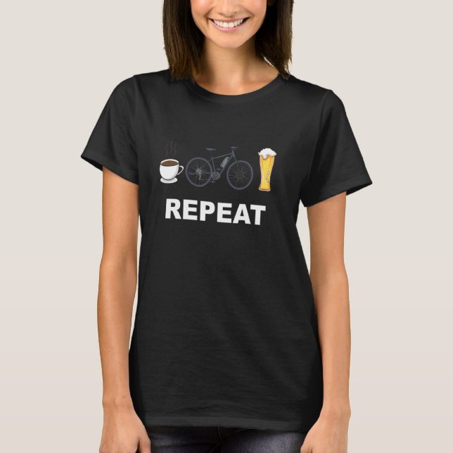 Ecykel Cycling Bicylce Coffee Ecykel Beer Repeat C T Shirt (Framsida)