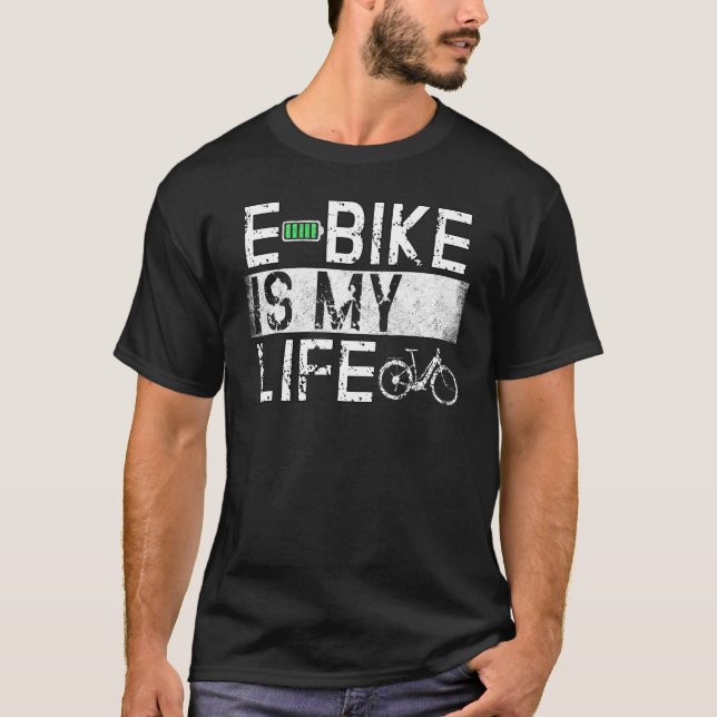 Ecykel Cycling Retro E Bike Cyclist Battery Bicycl T Shirt (Framsida)