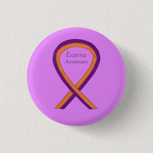 Eczema Awareness Ribbon Anpassningsbar Art Pin But Knapp