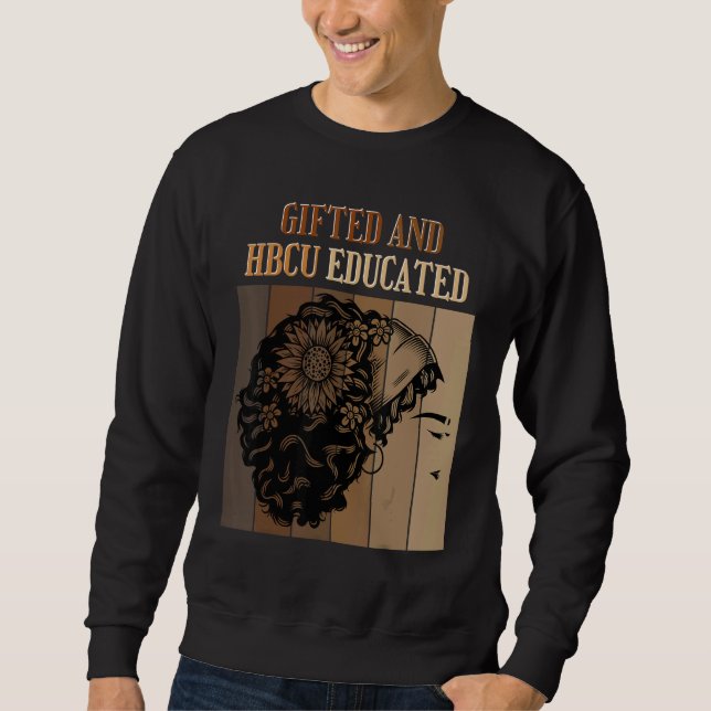ed And HBCU Educated Historical Black Colleges Lång Ärmad Tröja (Framsida)