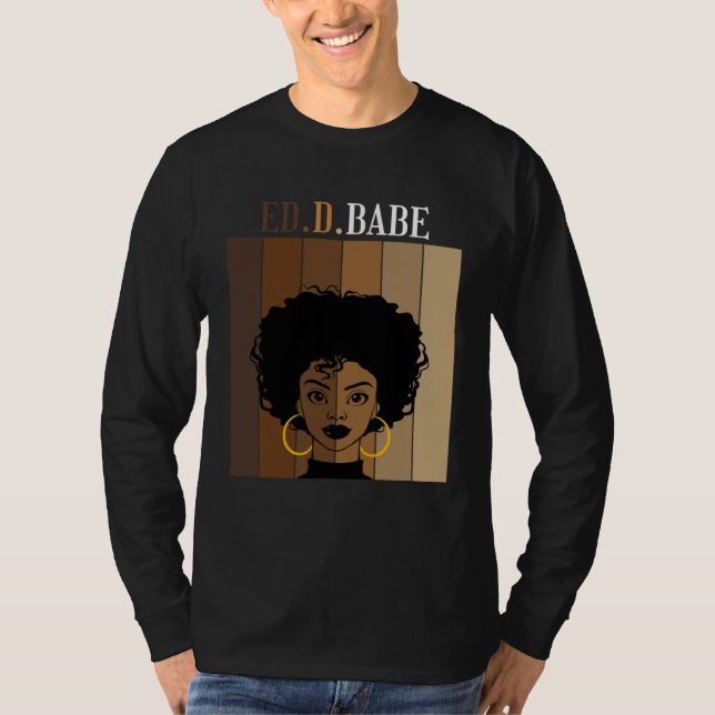 ED d Babe EdD Doktorsgrad Utbildningsdoktorat Svar T Shirt (Framsida)