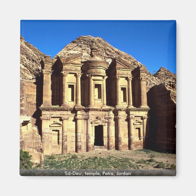 Ed-Deu, temple, Petra, Jordanien Magnet (Framsidan)