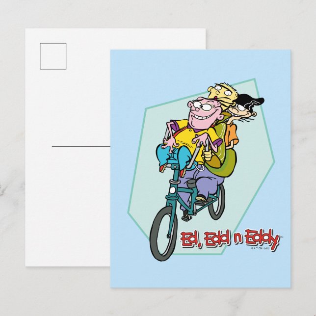 Ed, Edd, n Eddy on a Bike Vykort (Fram/baksida)