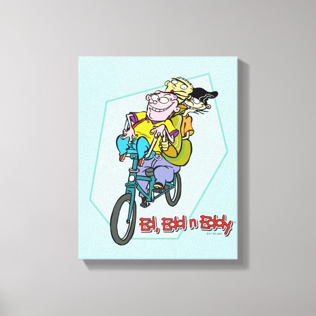 Ed, Edd, n Eddy på en Bike Canvastryck (Framsida)