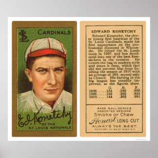 Ed Konetchy Cardinals Baseball 1911 Poster
