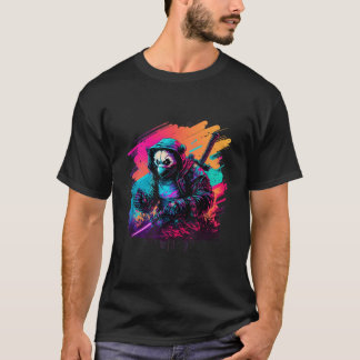 Ed Panda Ninja Steampunk Synthwave T Shirt