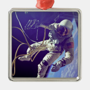 Ed White First American Spacewalker Photograph Julgransprydnad Metall