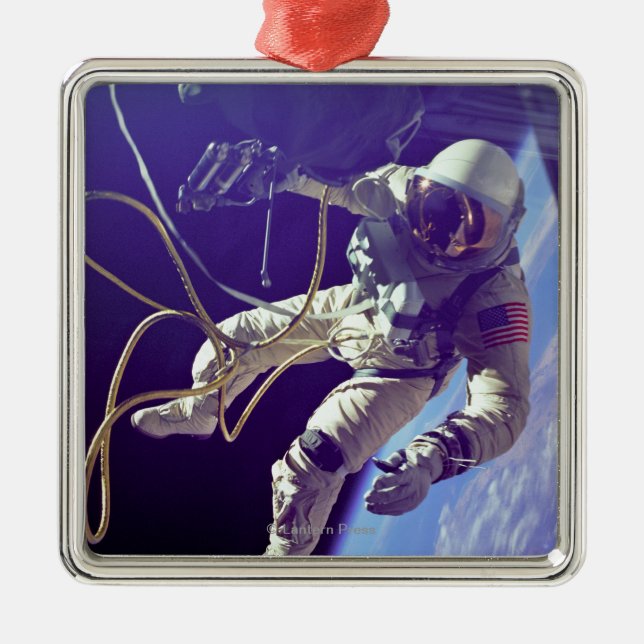 Ed White First American Spacewalker Photograph Julgransprydnad Metall (Framsidan)
