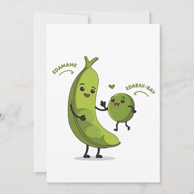 Edamame EdaBay-Bay Rolig Graviditet Ny Mamma Julkort (Framsida)