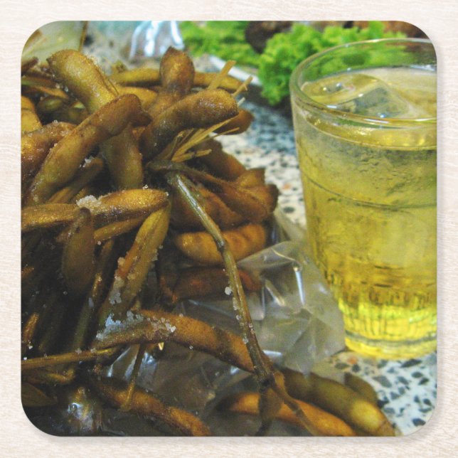 Edamame Thai Stil Underlägg Papper Kvadrat (Framsidan)