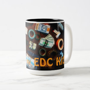 EDC Kit Prepper Survivalist Design Två-Tonad Mugg