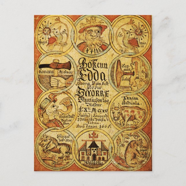 Edda Norse Mythology Vykort (Framsida)