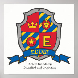 Eddie boys namn poster öraldry sköld
