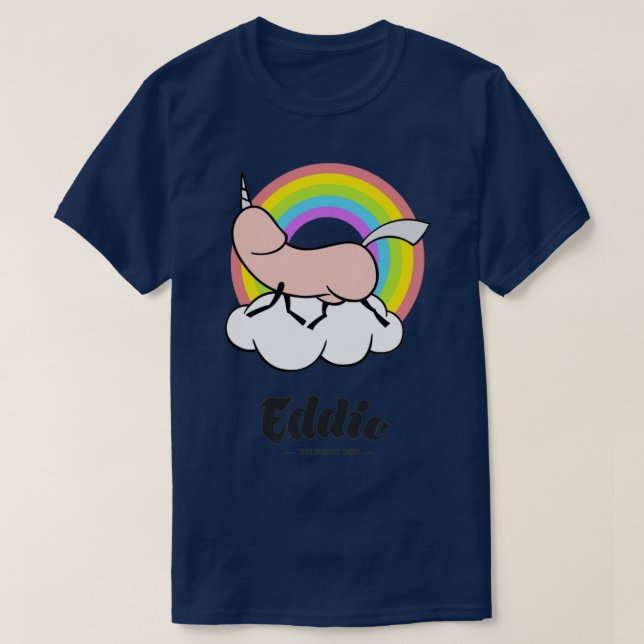 Eddie Funky Unicorn Dick T Shirt (Design framsida)