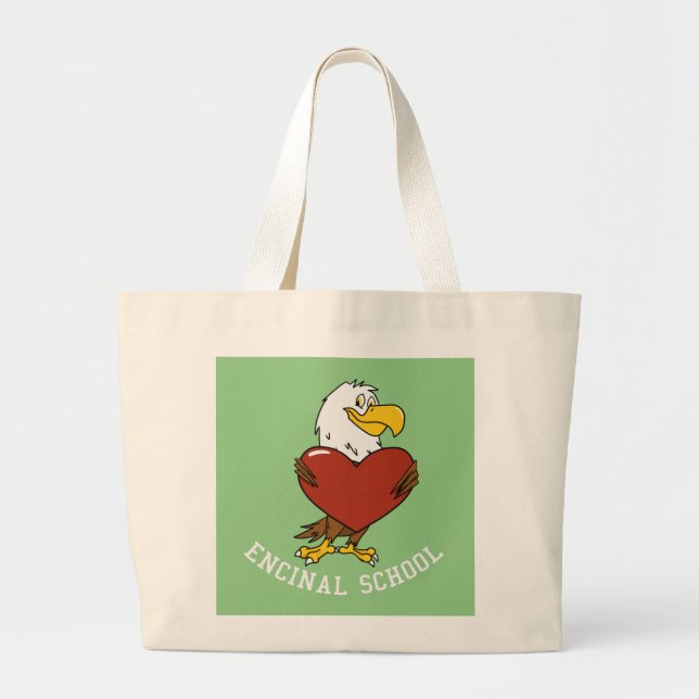 Eddie the Eagle Heart Tote Jumbo Tygkasse (Framsidan)