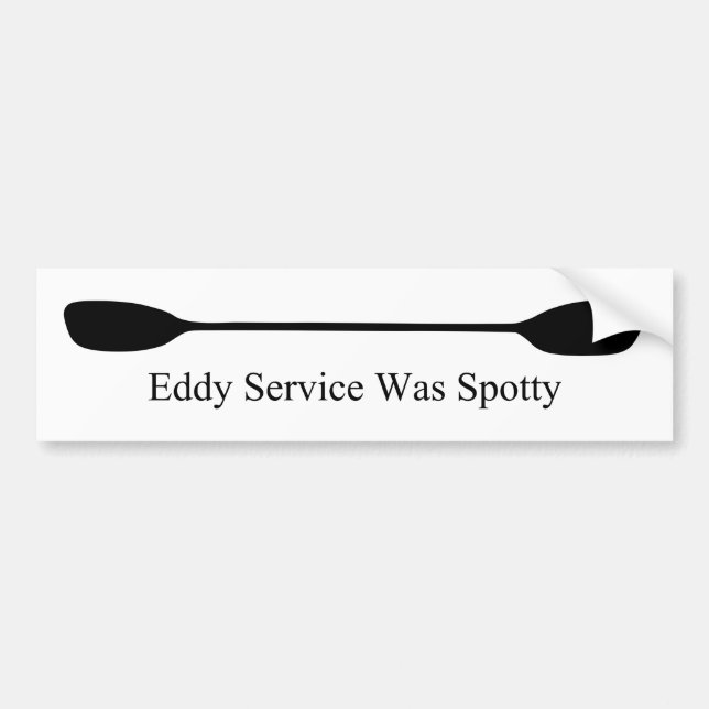 Eddy Service Was Spotty Kayak Paddle Bildekal (Framsidan)