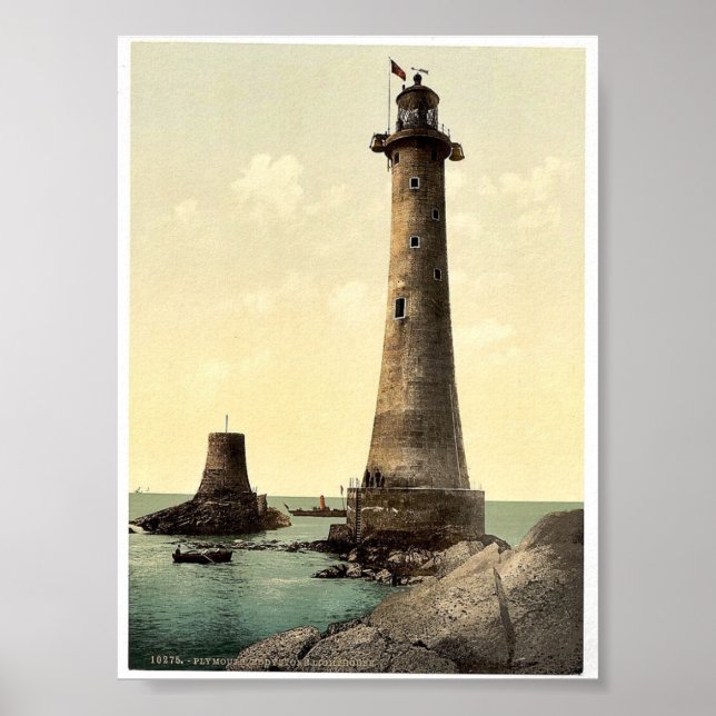 Eddystone Lighthouse, Plymouth, England Classic Ph Poster (Framsidan)