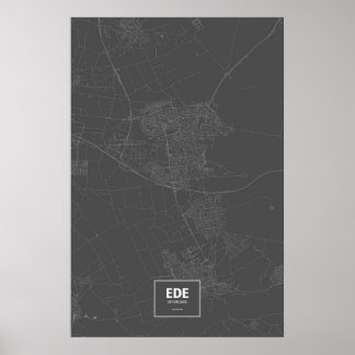 Ede, Nederländerna (vitt på svart) Poster