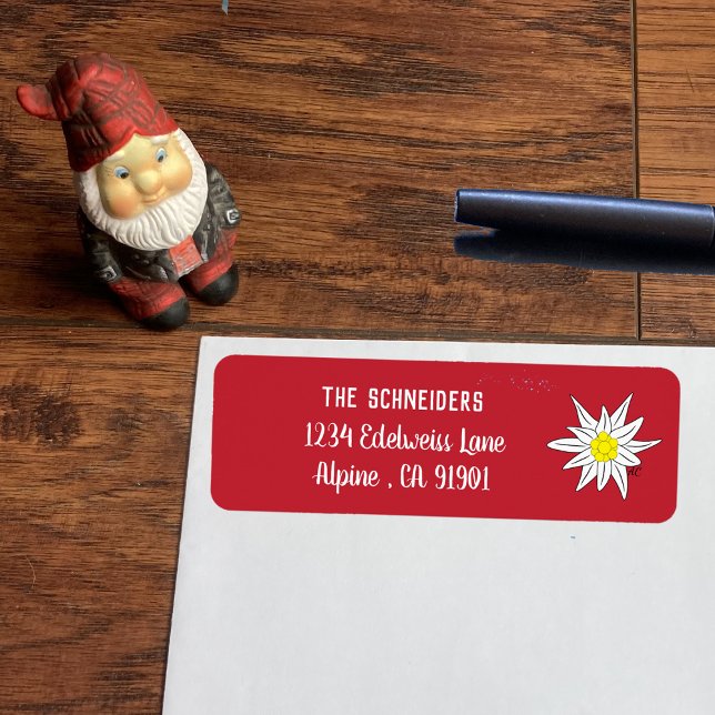 Edelweiss | Alpina blommor Returetiketter Returadress Etikett (Skapare uppladdad)