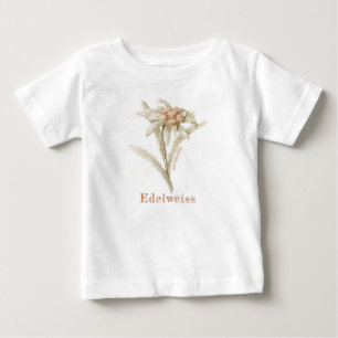 Edelweiss Baby Vintage Blommigt Watercolor Baby T Shirt