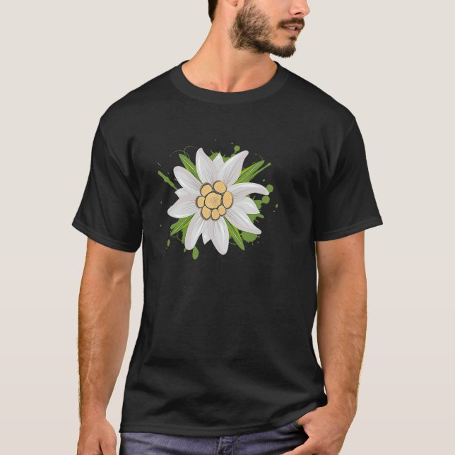 Edelweiss blommar t shirt (Framsida)