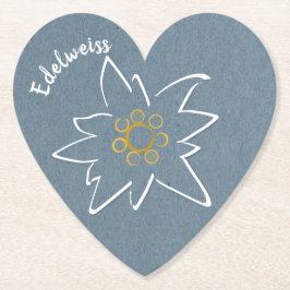 Edelweiss Blommigt Blue Underlägg Papper