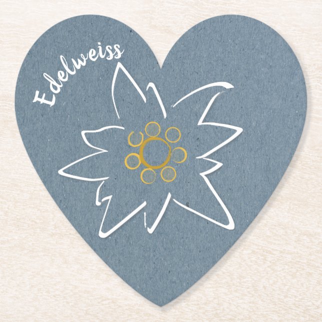 Edelweiss Blommigt Blue Underlägg Papper (Framsida)