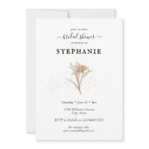 Edelweiss Blommigt Inbjudningskort för möhippan