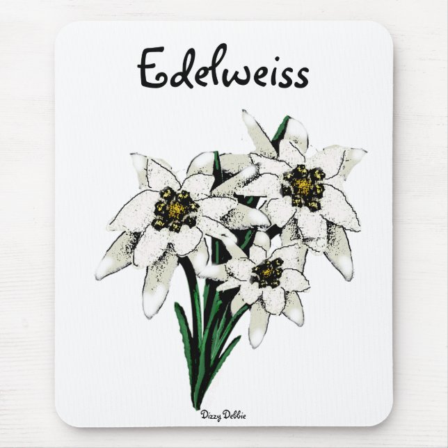 Edelweiss blommor musmatta (Framsidan)