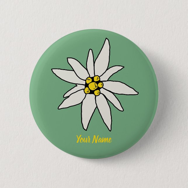 Edelweiss Chalet Flower Retro Huts Vintage Alm Knapp (Framsida)