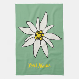 Edelweiss Chalet Flower Retro Huts Vintage Alm Kökshandduk