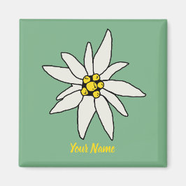 Edelweiss Chalet Flower Retro Huts Vintage Alm Magnet