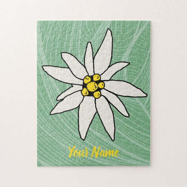 Edelweiss Chalet Flower Retro Huts Vintage Alm Pussel (Vertikal)