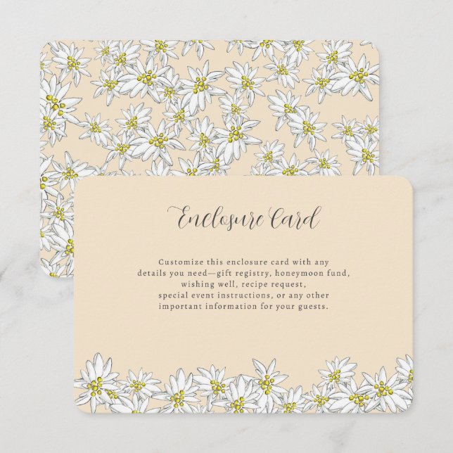 Edelweiss Champagne Bröllopsdusch Vildblomma Tilläggskort (Fram/baksida)