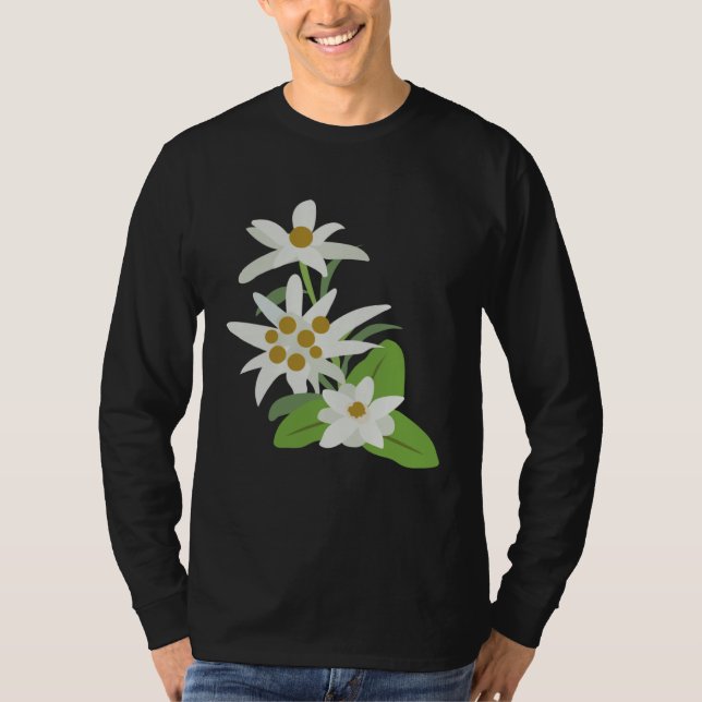 Edelweiss Flower Mountain Flowers Switzerland Aust T Shirt (Framsida)