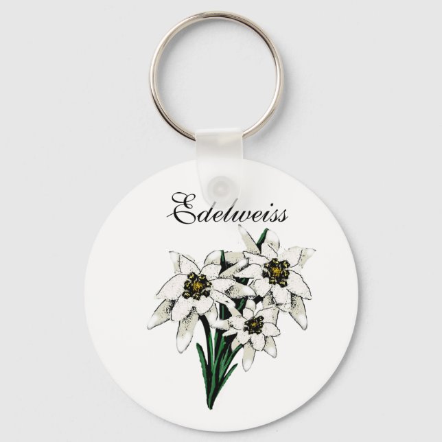 Edelweiss Flowers Nyckelring (Framsida)