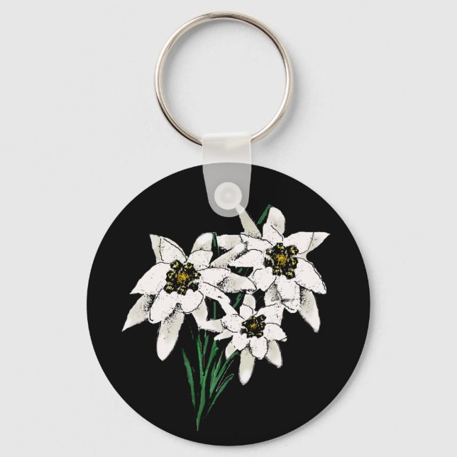Edelweiss Flowers Nyckelring (Framsida)