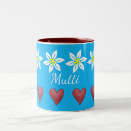 Edelweiss Flowers och Hearts Anpassningsbar Mugg