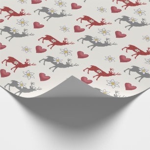 Edelweiss Hjort and Hearts Wrapping Papper Presentpapper