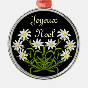 Edelweiss Joyeux Noel prydnad Julgransprydnad Metall