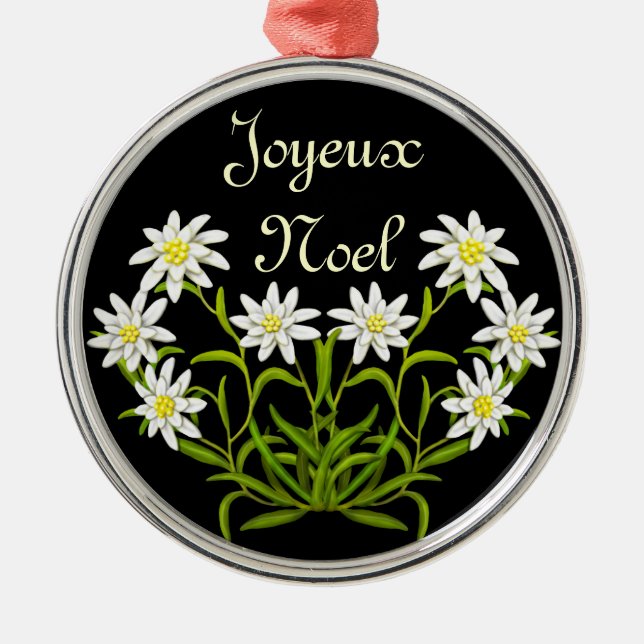 Edelweiss Joyeux Noel prydnad Julgransprydnad Metall (Framsidan)