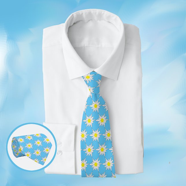Edelweiss Mönster Light Blue Neck Tie Slips (Skapare uppladdad)