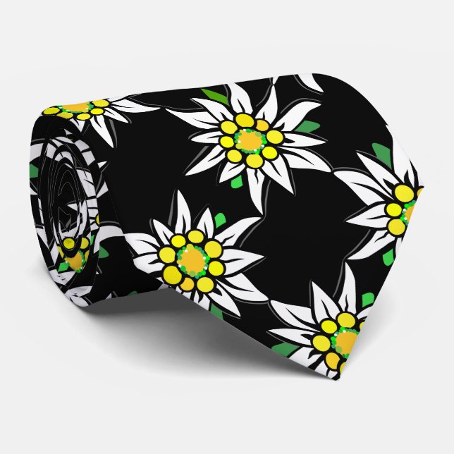 Edelweiß on black, för Bayern fläkt Slips (Rullad)