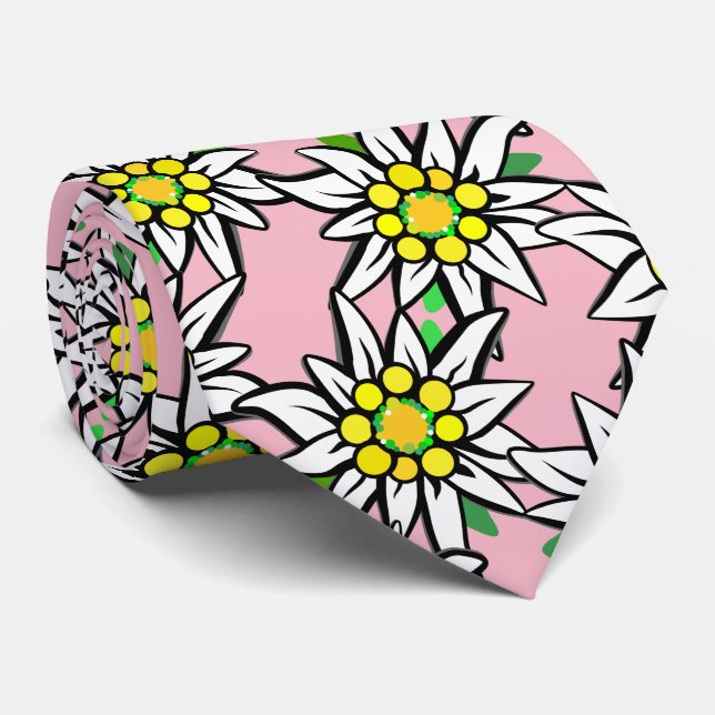 Edelweiß på grått, för Bayern fläkt Slips (Rullad)