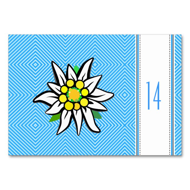 Edelweiss platskort bordsnummer (Baksidan)